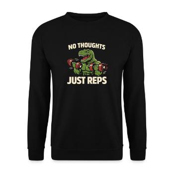 Emo Dinosaur Funny Gym Sad Workout Lifting - Unisex Sweatshirt - black - Front - Alina (178cm) & Michal (187cm)