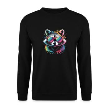 Colorful Raccoon Watercolor Splash - Unisex Sweatshirt - black - Front - Alina (178cm) & Michal (187cm)