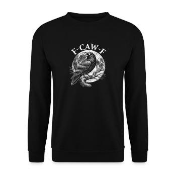 FCawF Corbeau Grognon Sarcasme Jeu de mots d’oiseau Humour - Sweat-shirt Unisexe - noir - Devant - Alina (178cm) & Michal (187cm)