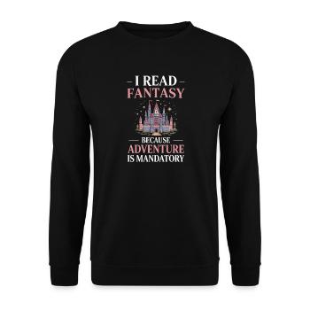 Fairytale Castle Fantasy Books Bookworm - Unisex Sweatshirt - black - Front - Alina (178cm) & Michal (187cm)