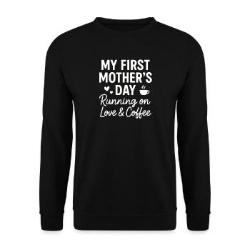 First Mother's Day Humor Mom Gift Idea Family - Unisex Sweatshirt - black - Front - Alina (178cm) & Michal (187cm)