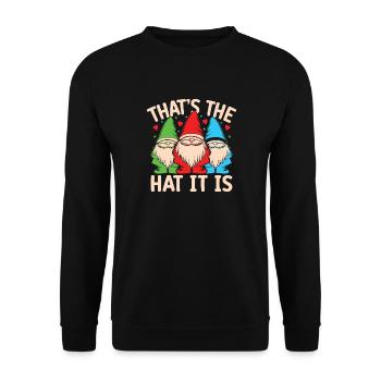 Garden Gnome Costume That ́s The Hat It Is - Unisex Sweatshirt - black - Front - Alina (178cm) & Michal (187cm)