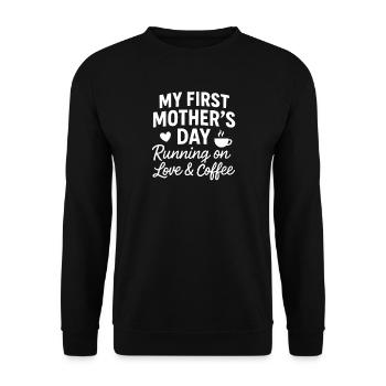 First Mother's Day Humor Mom Gift Idea Family - Unisex Sweatshirt - black - Front - Alina (178cm) & Michal (187cm)