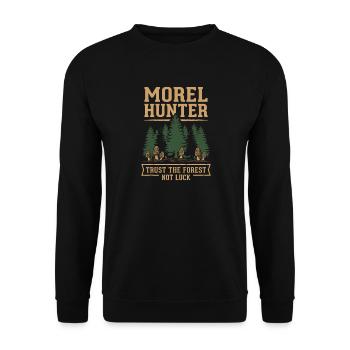 Morchelpilz-jäger Wilde Morchelpilze Auf - Unisex Pullover - Schwarz - Vorne - Alina (178cm) & Michal (187cm)
