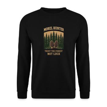 Morchelpilz-jäger Wilde Morchelpilze Auf - Unisex Pullover - Schwarz - Vorne - Alina (178cm) & Michal (187cm)