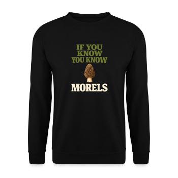 Morchelpilz-jäger Wilde Morchelpilze Auf - Unisex Pullover - Schwarz - Vorne - Alina (178cm) & Michal (187cm)