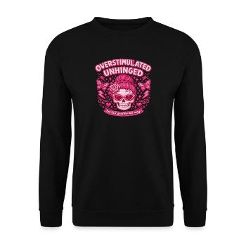 Crâne surstimulé Rose Surstimulé Déséquilibré - Sweat-shirt Unisexe - noir - Devant - Alina (178cm) & Michal (187cm)
