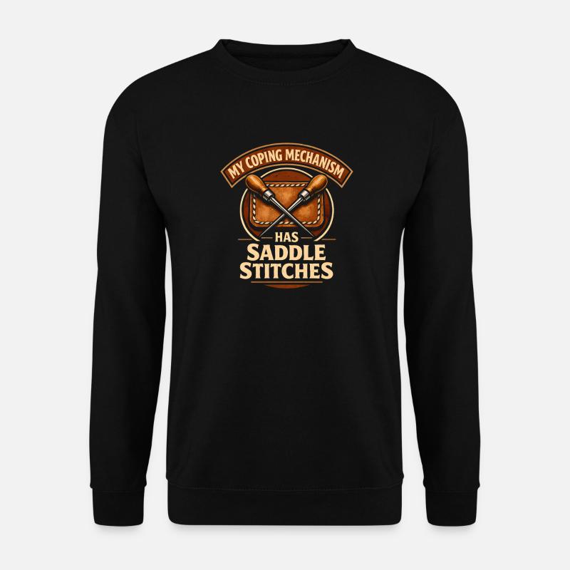 My Valve: Saddle Stitch | Sewing Leather - Unisex Sweatshirt - black