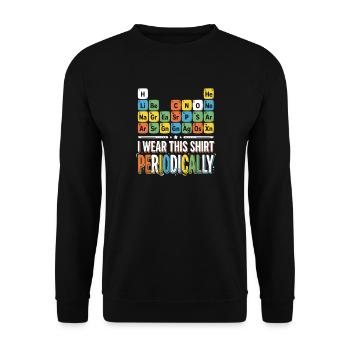 Periodensystem Shirt – bunte Typografie - Unisex Pullover - Schwarz - Vorne - Alina (178cm) & Michal (187cm)
