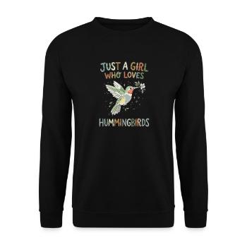 Just a Girl Who Loves Hummingbirds - Unisex Sweatshirt - black - Front - Alina (178cm) & Michal (187cm)