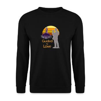 Guided by Love – Father & Child at the Lighthouse - Unisex Sweatshirt - black - Front - Alina (178cm) & Michal (187cm)