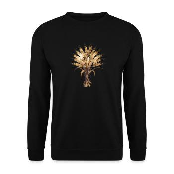  Weizenähren Bund Erntedank Herbst Motiv Für - Unisex Pullover - Schwarz - Vorne - Alina (178cm) & Michal (187cm)