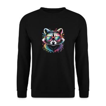 Colorful Raccoon Watercolor Splash - Unisex Sweatshirt - black - Front - Alina (178cm) & Michal (187cm)