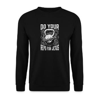 Reps For Jesus Men Religious - Unisex Sweatshirt - black - Front - Alina (178cm) & Michal (187cm)