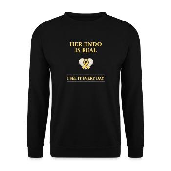 Sensibilisation à l’endométriose Guerrier de l’endo - Sweat-shirt Unisexe - noir - Devant - Alina (178cm) & Michal (187cm)