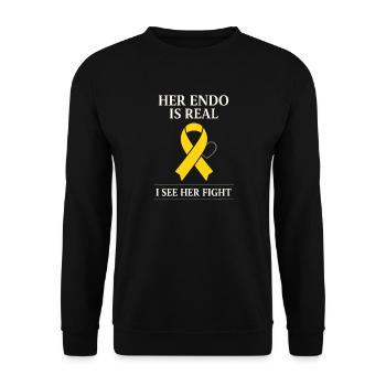 Endometriose-bewusstsein Endo Warrior - Unisex Pullover - Schwarz - Vorne - Alina (178cm) & Michal (187cm)