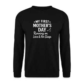 Première fête des mères Humour Idée cadeau pour maman Famille - Sweat-shirt Unisexe - noir - Devant - Alina (178cm) & Michal (187cm)