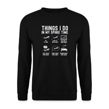 Flugzeug Flug Pilot Flugzeug Fluggesellschaft - Unisex Pullover - Schwarz - Vorne - Alina (178cm) & Michal (187cm)
