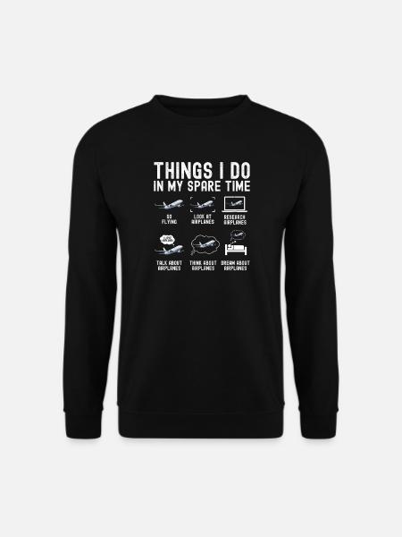 Flugzeug Flug Pilot Flugzeug Fluggesellschaft - Unisex Pullover - Schwarz