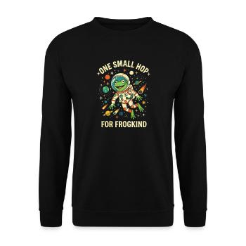 One Small Hop For Frogkind Space Frog Astronaut - Unisex Sweatshirt - black - Front - Alina (178cm) & Michal (187cm)
