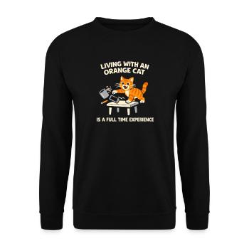 Orange Cat Chaos Funny Cat Orange Tabby Meme - Unisex Sweatshirt - black - Front - Alina (178cm) & Michal (187cm)