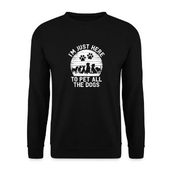 Im Here To Pet All The Dogs - Unisex Sweatshirt - black - Front - Alina (178cm) & Michal (187cm)