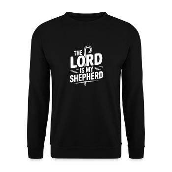 Der Herr ist mein Hirte - Unisex Pullover - Schwarz - Vorne - Alina (178cm) & Michal (187cm)
