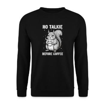 No conversation in front of coffee lover squirrel - Unisex Sweatshirt - black - Front - Alina (178cm) & Michal (187cm)