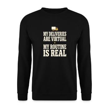 Truck Sim Truck Simulator Sim Trucker Long Haul - Unisex Sweatshirt - black - Front - Alina (178cm) & Michal (187cm)