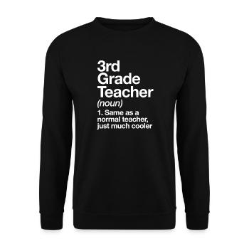 3rd Grade Teacher Humour Tee - Unisex Sweatshirt - black - Front - Alina (178cm) & Michal (187cm)
