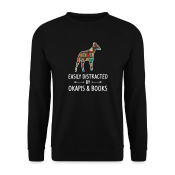 Bookish Donkey Library Silhouette - Unisex Sweatshirt - black - Front - Alina (178cm) & Michal (187cm)
