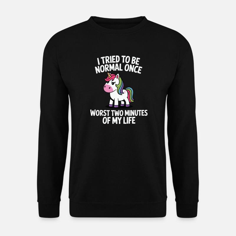Uventet normal: Enhjørninge-joke-gave - Unisex sweater - sort