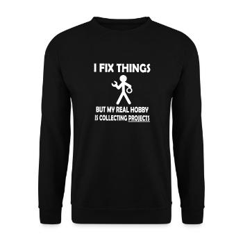 Fix It Fan: Project Collector - Unisex Pullover - Schwarz - Vorne - Alina (178cm) & Michal (187cm)
