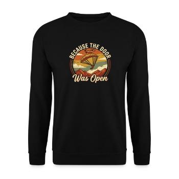 Skydiving Saying Adventure Paragliding - Unisex Sweatshirt - black - Front - Alina (178cm) & Michal (187cm)