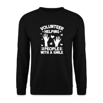 Social Worker Quote Helping People With Smile - Unisex Sweatshirt - black - Front - Alina (178cm) & Michal (187cm)