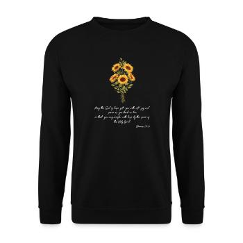 Christian Sunflower Positivity God Religion - Unisex Sweatshirt - black - Front - Alina (178cm) & Michal (187cm)