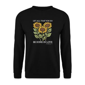Christian Sunflower Positivity God Religion - Unisex Sweatshirt - black - Front - Alina (178cm) & Michal (187cm)