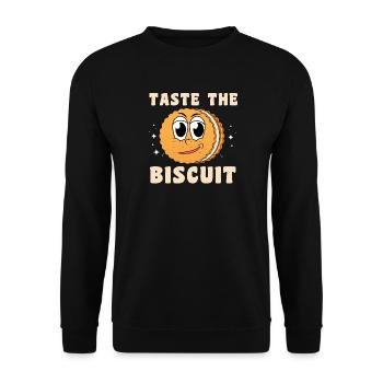 Taste The Biscuit Charakter - Unisex Pullover - Schwarz - Vorne - Alina (178cm) & Michal (187cm)