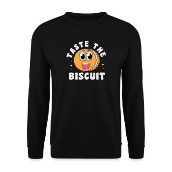 Taste the Biscuit Cartoon Cookie - Unisex Sweatshirt - black - Front - Alina (178cm) & Michal (187cm)