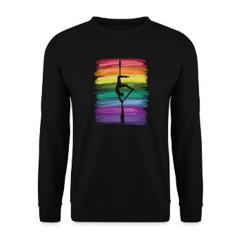 Vertical Cloth Vintage Aerial Acrobatics Aerial Silk - Unisex Sweatshirt - black - Front - Alina (178cm) & Michal (187cm)