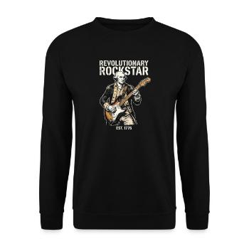 George Washington Playing Electric Guitar Rocker - Unisex Sweatshirt - black - Front - Alina (178cm) & Michal (187cm)