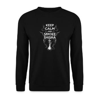 Shisha Smoke Keep Calm Design - Unisex Sweatshirt - black - Front - Alina (178cm) & Michal (187cm)