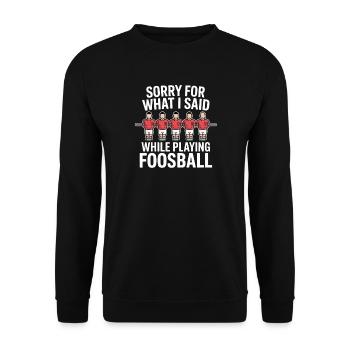 Table Soccer Evolution Funny Foosball Foosball - Unisex Sweatshirt - black - Front - Alina (178cm) & Michal (187cm)