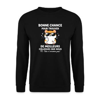 Humour meilleur collegue - Sweat-shirt Unisexe - noir - Devant - Alina (178cm) & Michal (187cm)