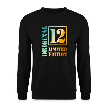 12e anniversaire garçon fille adolescente niveau 12 - Sweat-shirt Unisexe - noir - Devant - Alina (178cm) & Michal (187cm)