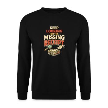 Missing evidence wanted | Tax Advisor Humor - Unisex Sweatshirt - black - Front - Alina (178cm) & Michal (187cm)