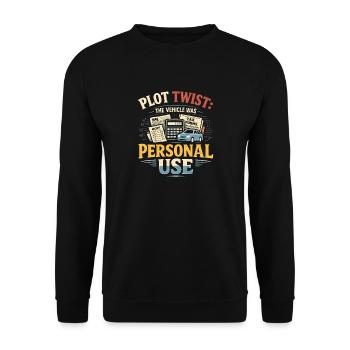 Privately used | Company car tax - Unisex Sweatshirt - black - Front - Alina (178cm) & Michal (187cm)