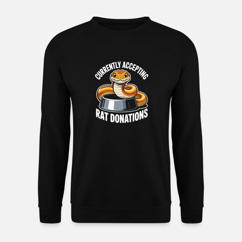 Rattenspenden gesucht | Königspython Humor - Unisex Pullover - Schwarz