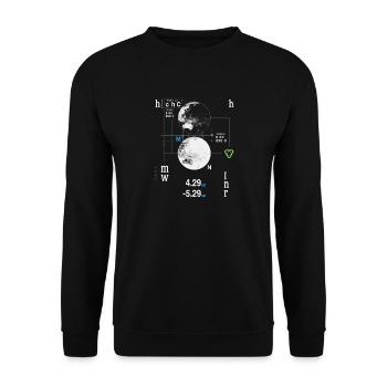 Futuristic HUD World Map Coordinates - Unisex Sweatshirt - black - Front - Alina (178cm) & Michal (187cm)