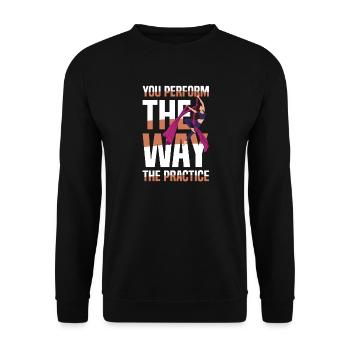  Du Performst, Wie Du Übst Aerial Akrobatik - Unisex Pullover - Schwarz - Vorne - Alina (178cm) & Michal (187cm)